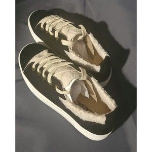 SODA Women's Cozy Faux Fur Platform Endear Sneakers Black